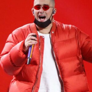 Bad Bunny Red Puffer Jacket
