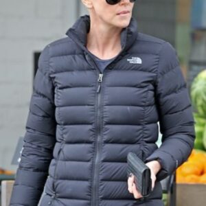 Charlize Theron Black Puffer Jacket