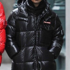 Joe Jonas Black Puffer Jacket