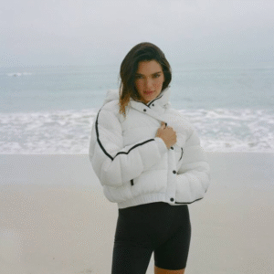 Kendall Jenner Puffer White Jacket