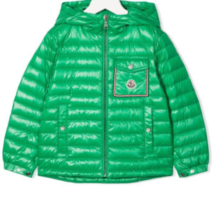 Kids Green Puffer Hooded Jacket