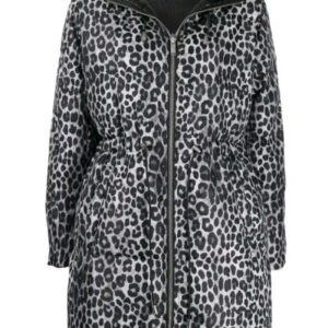 Leopard Print Puffer Long Coat
