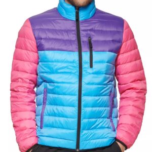 Men’s Down Packable Quilted Pink Puffer Jacket