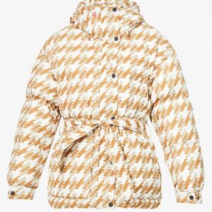 Oversized Parka II Shell-Down Houndstooth Jacket