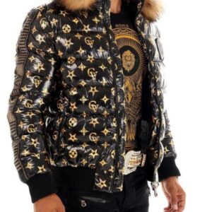 Paris Bomber Gold Puffer Jacket