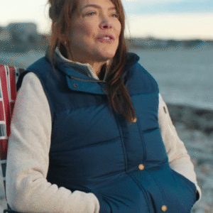 Phoebe Lancaster Sullivan’s Crossing S02 Blue Puffer Vest