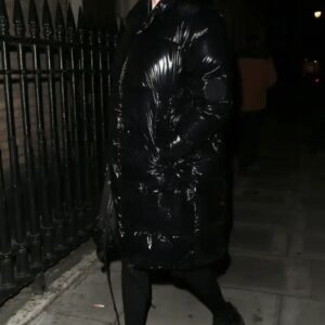 Rose McGowan Puffer Black Coat