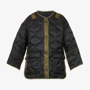Teddy Quilted Shell Black Jacket