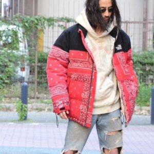 USA Bandana Red Puffer Jacket