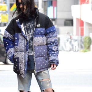 USA Bandana Blue Puffer Jacket