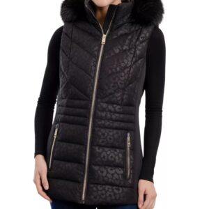 Women’s Faux-Fur-Trim Hooded Vest