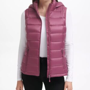 Women’s Packable Hooded Plumberry Puffer Vest