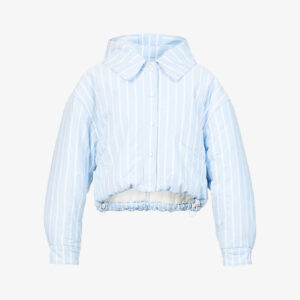 Oxford Striped Quilted Cotton Jacket