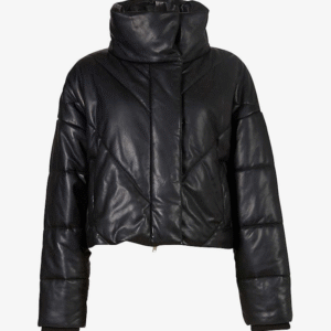 Miyla Cropped Leather Bomber Jacket