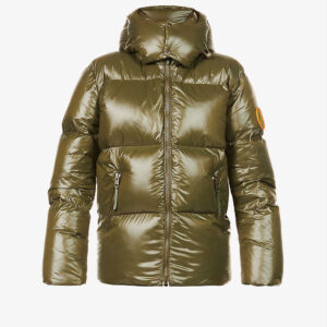 Core Padded Shell Down Hooded Brown Jacket