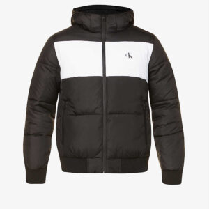 Colour Blocked Branded Shell Puffer Jacket