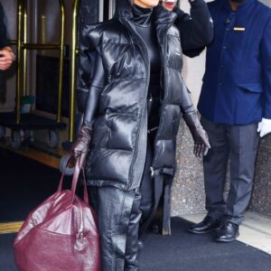 Kim Kardashian Black Puffer Jacket