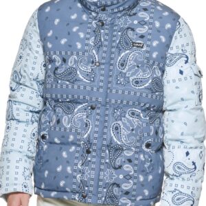Patterned Water Resistant Puffer Jacket