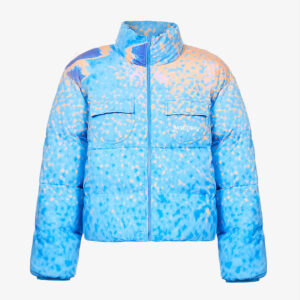 Padded Abstract Printed Shell Puffer Jacket