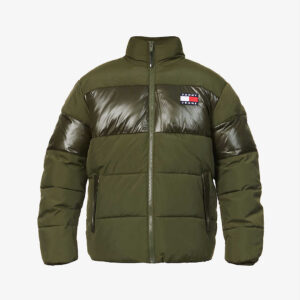 Contrasting Panel Logo Patch Shell Jacket