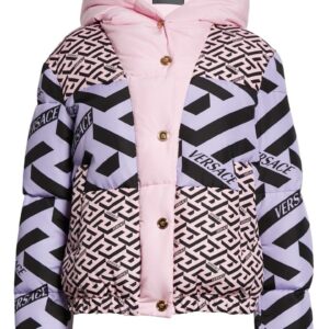 Le Greca Printed Hooded Puffer Jacket
